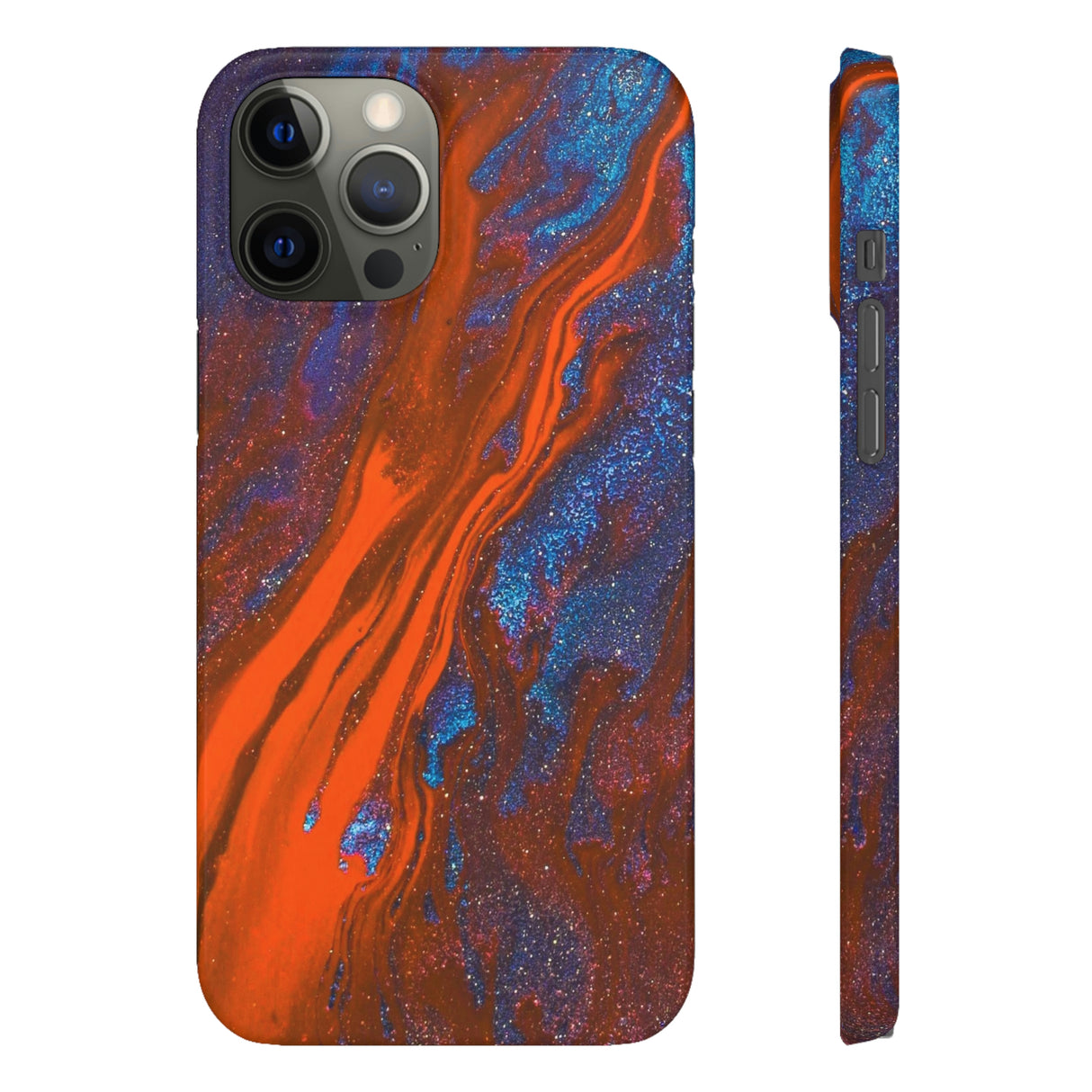 Orange Spikes Ink Art iPhone Case (Slim) iPhone 12 Pro Max Glossy Phone Case