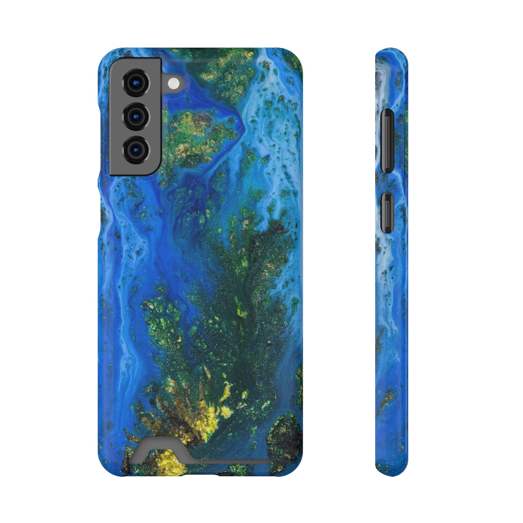 Blue Globe Ink Art Android Case (Card) Samsung Galaxy S21 Plus Glossy Without gift packaging Phone Case