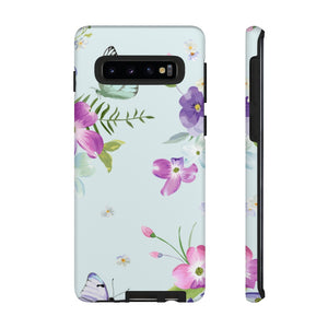 Blooming Flowers and Butterflies Samsung Case (Protective) Samsung Galaxy S10 Matte Phone Case