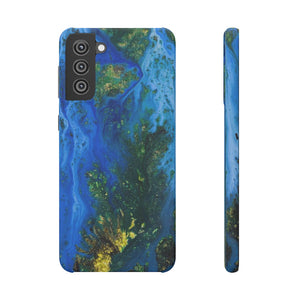 Blue Globe Ink Art Android Case (Slim) Samsung Galaxy S21 Plus Matte Phone Case