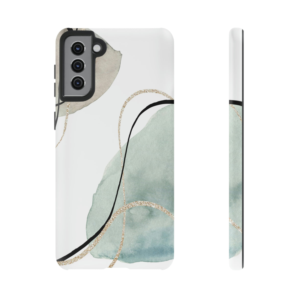 Green Watercolor Android Case (Protective) Samsung Galaxy S21 Plus Matte Phone Case