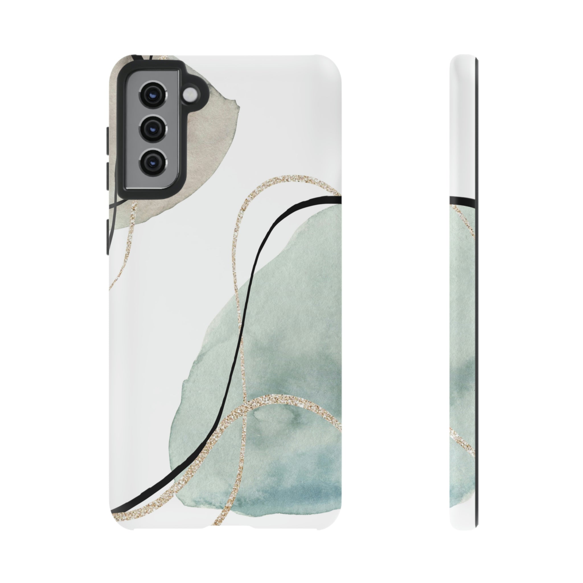 Green Watercolor Android Case (Protective) Samsung Galaxy S21 Plus Matte Phone Case