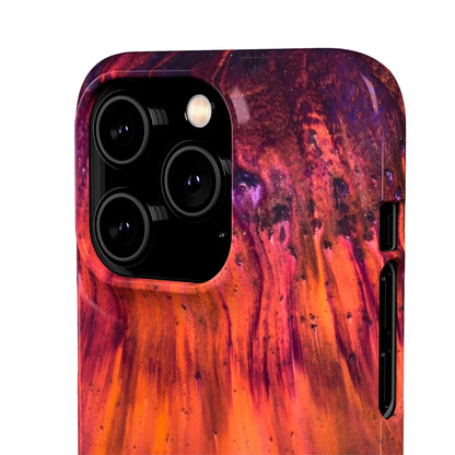 Orange Flow Ink Art iPhone Case (Slim) Phone Case