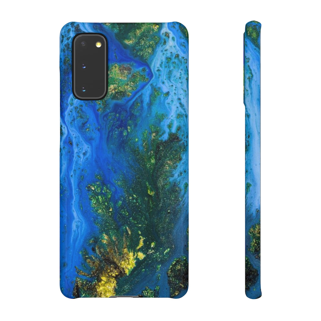 Blue Globe Ink Art Android Case (Slim) Samsung Galaxy S20 Glossy Phone Case