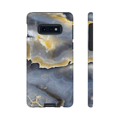 Marble Blue Gold Android Case (Protective) Samsung Galaxy S10E Glossy Phone Case