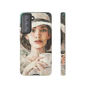 Lady White Hat Android Case (Protective) Samsung Galaxy S21 FE Matte Phone Case