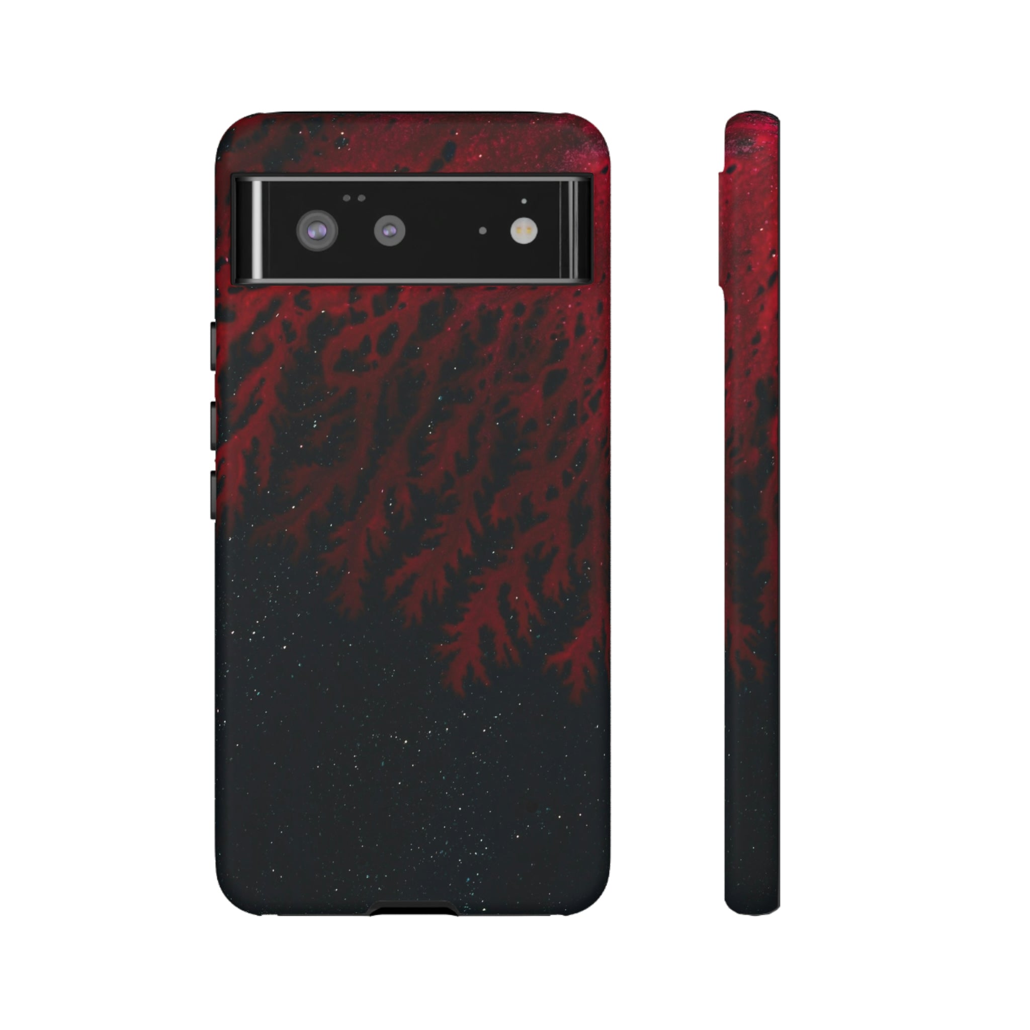 Dark Red Space Ink Art Android Case (Protective) Google Pixel 6 Matte Phone Case