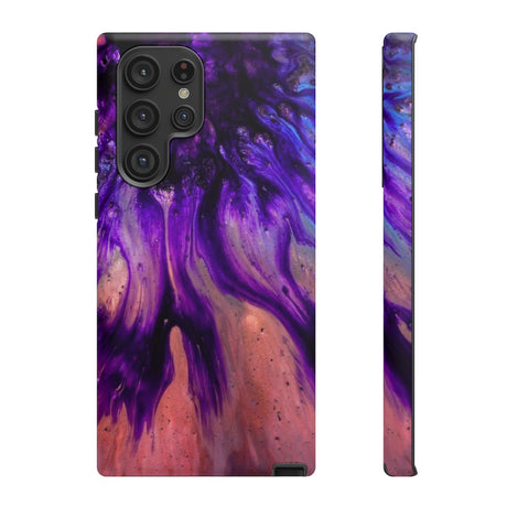 Purple Flow Ink Art Android Case (Protective) Samsung Galaxy S22 Ultra Matte Phone Case