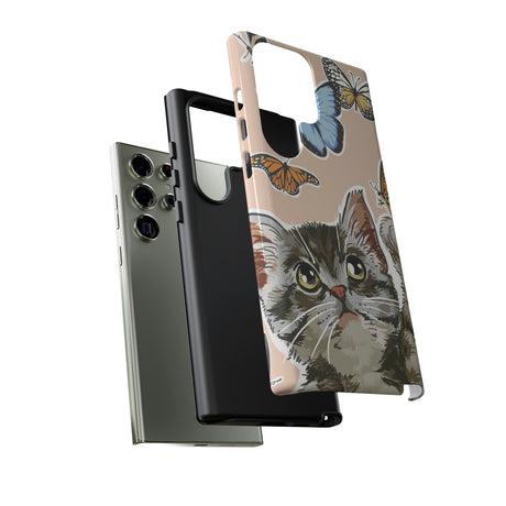 Cute Cat Butterflies Android Case (Protective) Phone Case