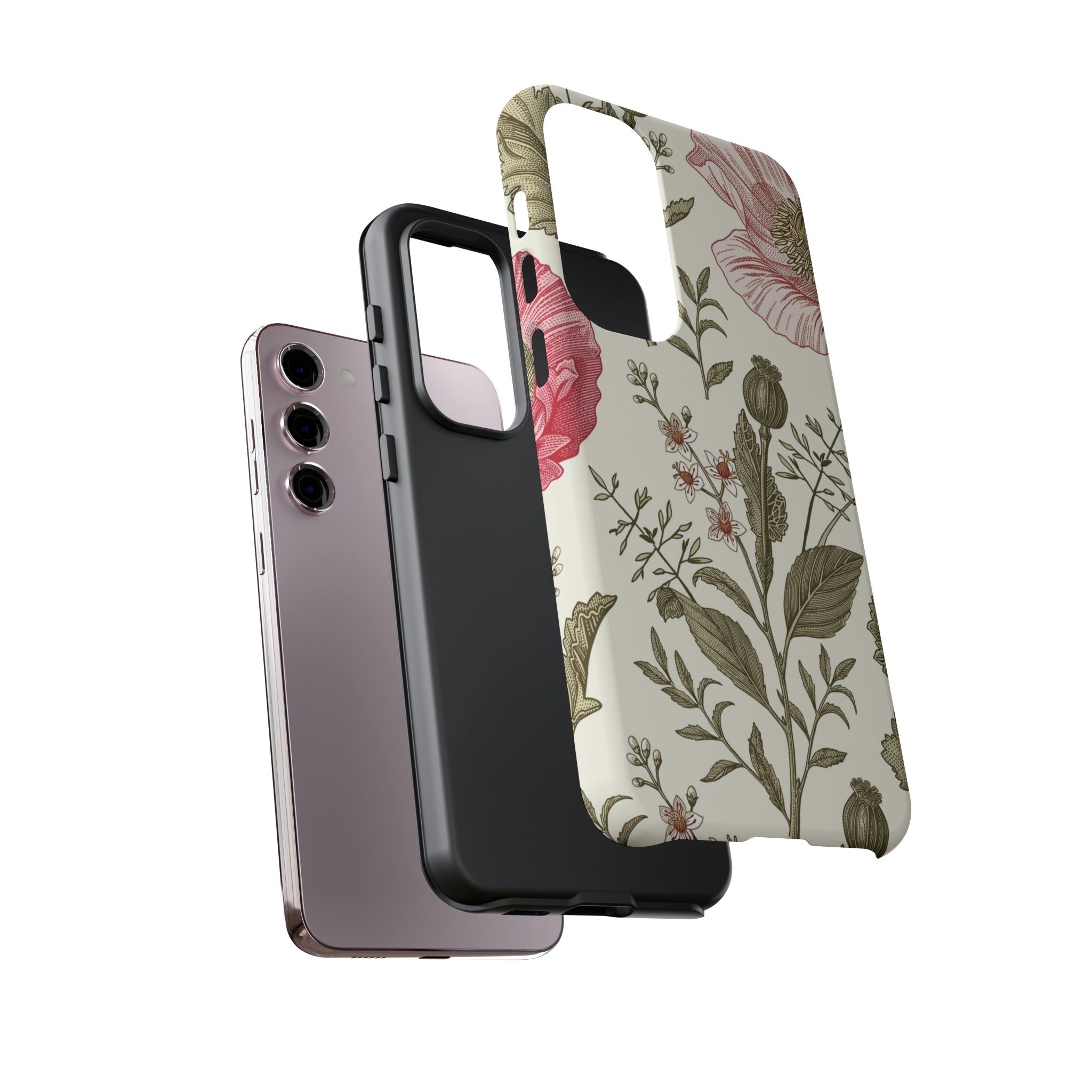 Poppy Purple Vintage Flower Samsung Case (Protective) Phone Case