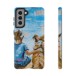 Boy with Dog Android Case (Protective) Samsung Galaxy S21 Matte Phone Case