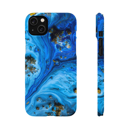 Blue Ice Melt Ink Art iPhone Case (Slim) iPhone 14 Plus Matte Phone Case