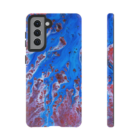 Bright Blue Ink Art Android Case (Protective) Samsung Galaxy S21 Matte Phone Case