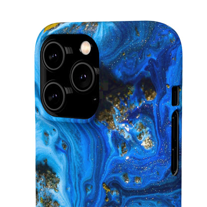 Blue Ice Melt Ink Art iPhone Case (Slim) Phone Case