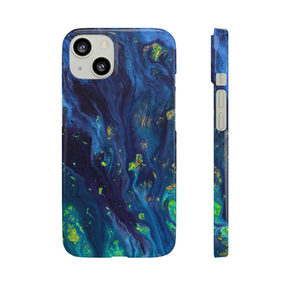 Green Opal Ink Art iPhone Case (Slim) iPhone 13 Glossy Phone Case