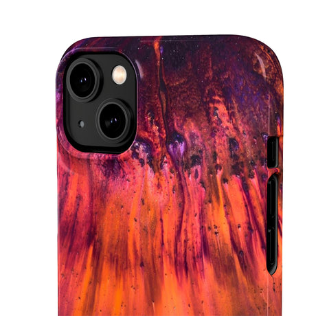 Orange Flow Ink Art iPhone Case (Slim) Phone Case