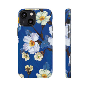 Elegant Flower on Blue iPhone Case (Protective) iPhone 13 Mini Matte Phone Case