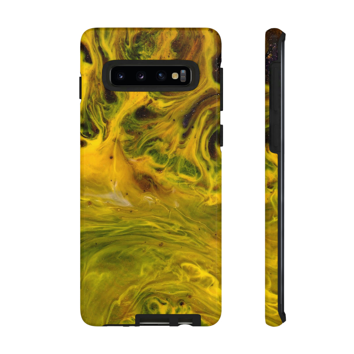 Liquid Yellow Ink Art Android Case (Protective) Samsung Galaxy S10 Glossy Phone Case