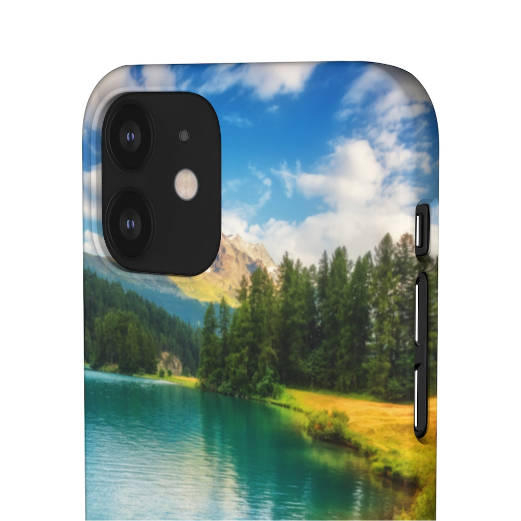 Fantastic Azure Alpine Lake Samsung/iPhone (Slim) iPhone 12 Matte Phone Case