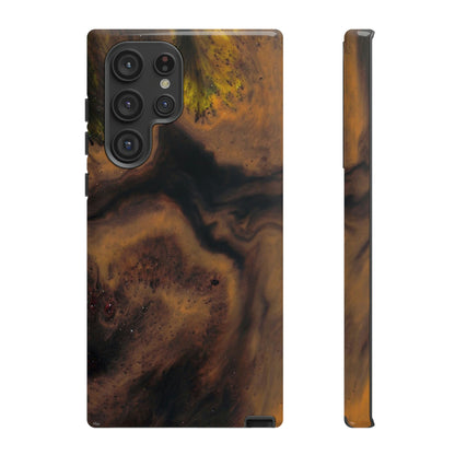 Brown Earth Ink Art Android Case (Protective) Samsung Galaxy S22 Ultra Glossy Phone Case