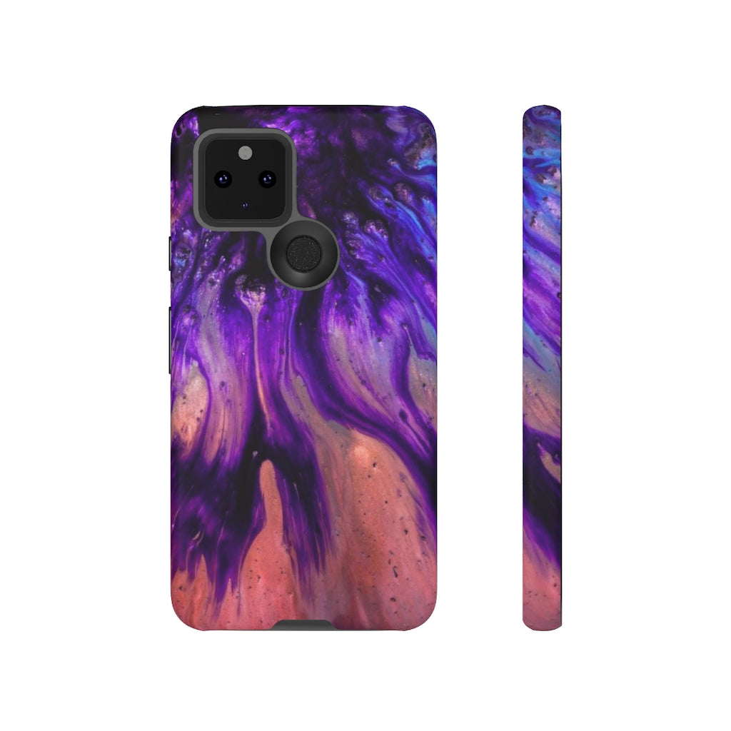 Purple Flow Ink Art Android Case (Protective) Google Pixel 5 Matte Phone Case