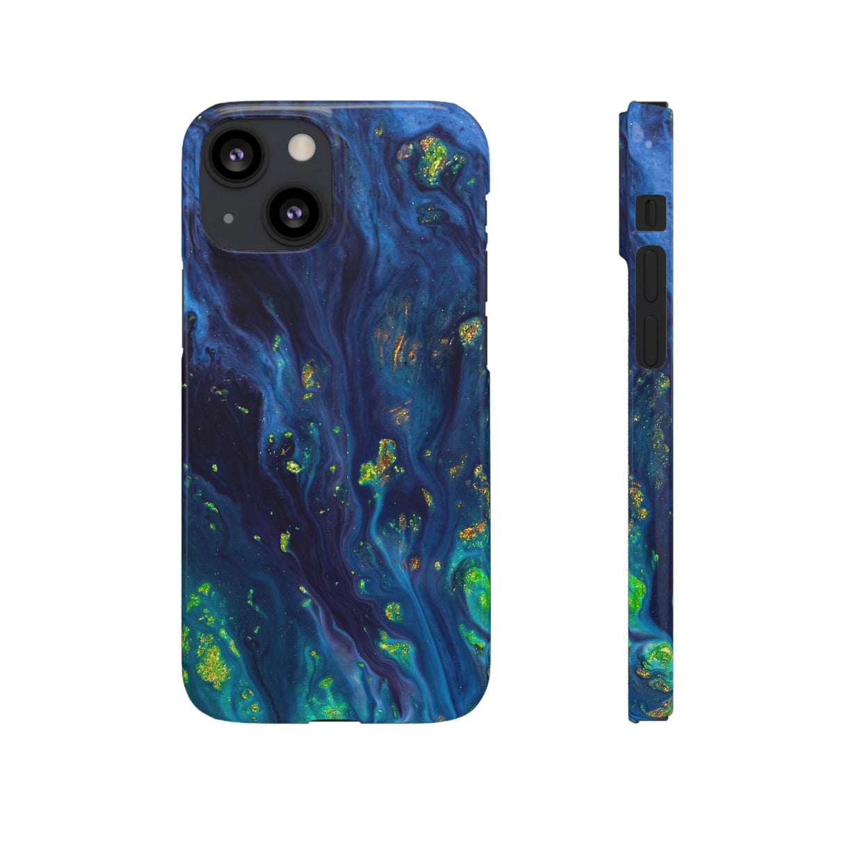 Green Opal Ink Art iPhone Case (Slim) iPhone 13 Mini Glossy Phone Case