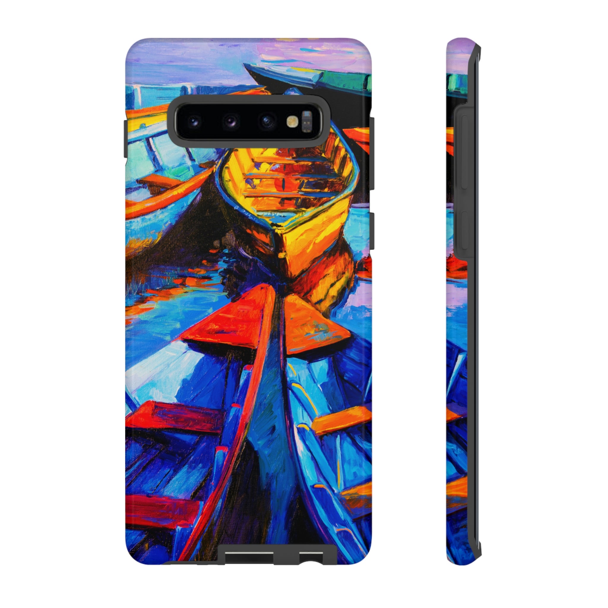 Colorful Wooden Boat Android Case (Protective) Samsung Galaxy S10 Plus Glossy Phone Case