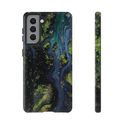 Blue Cosmos Ink Art Android Case (Protective) Samsung Galaxy S21 Glossy Phone Case