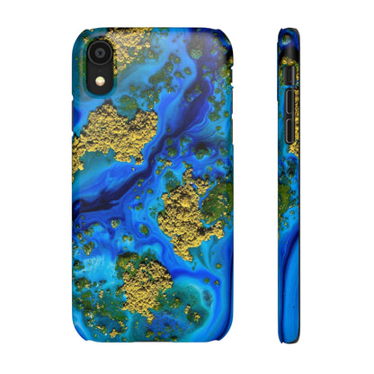 Blue Clear Ocean Ink Art iPhone Case (Slim) iPhone XR Matte Phone Case