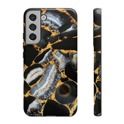 Dark Agate Marble Android Case (Protective) Samsung Galaxy S22 Plus Glossy Phone Case