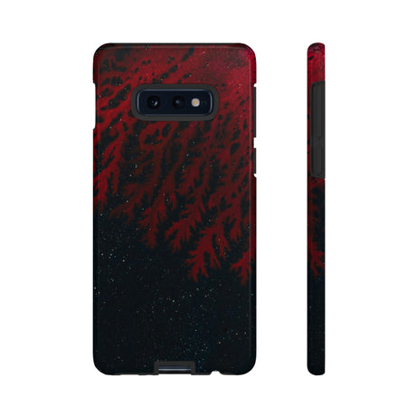 Dark Red Space Ink Art Android Case (Protective) Samsung Galaxy S10E Glossy Phone Case