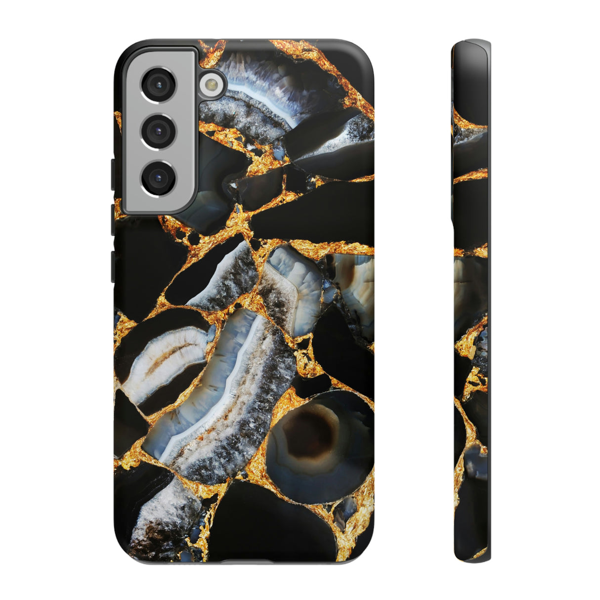 Dark Agate Marble Android Case (Protective) Samsung Galaxy S22 Plus Matte Phone Case