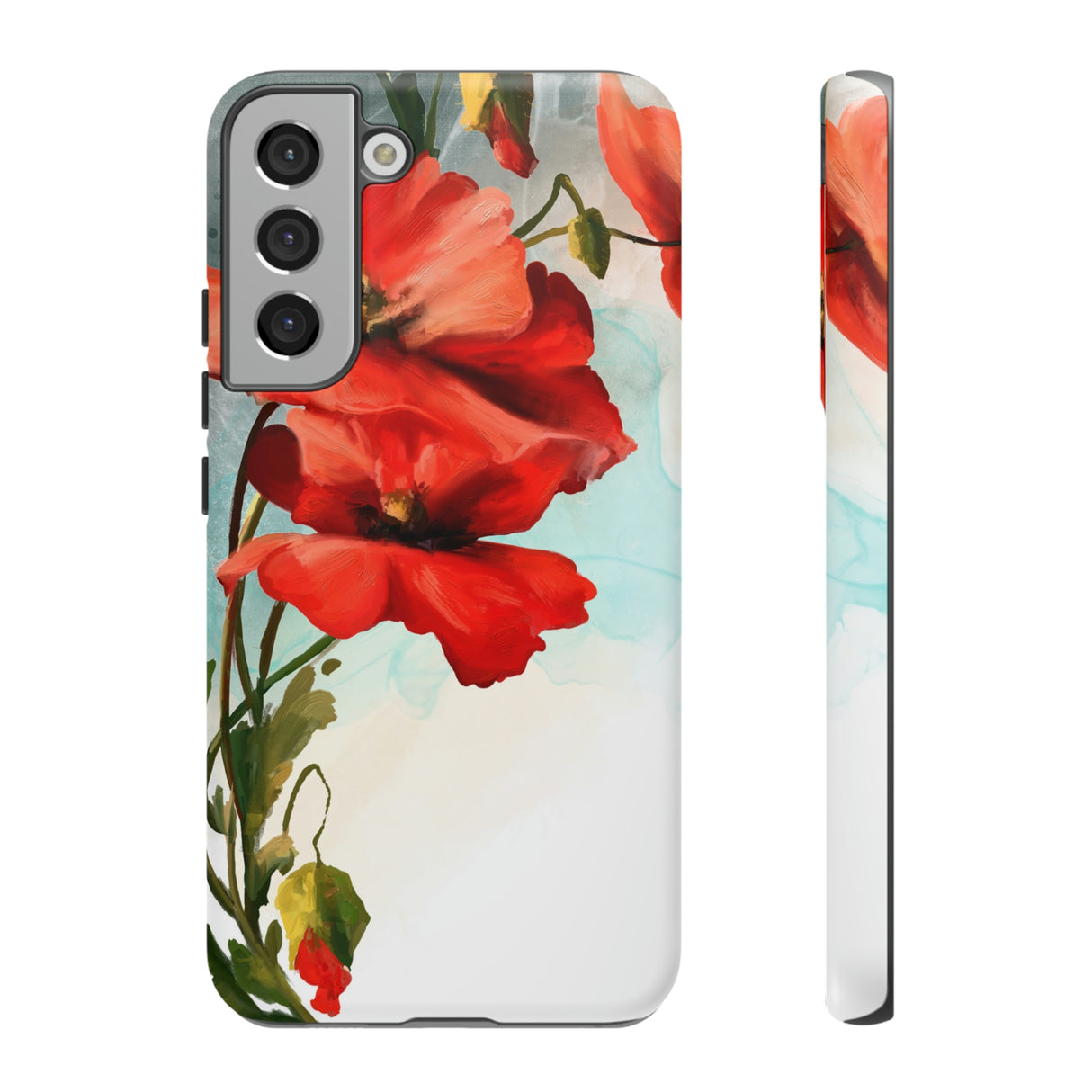 Poppy Flower Drawing Android Case (Protective) Samsung Galaxy S22 Plus Matte Phone Case