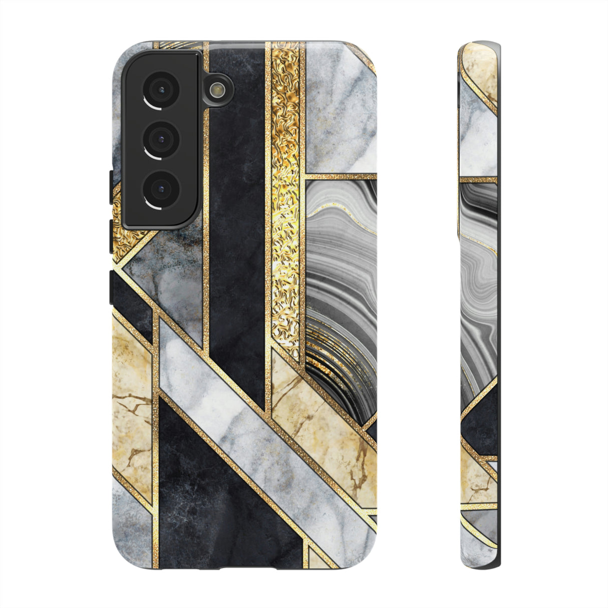 Gold Art Deco Android Case (Protective) Samsung Galaxy S22 Glossy Phone Case