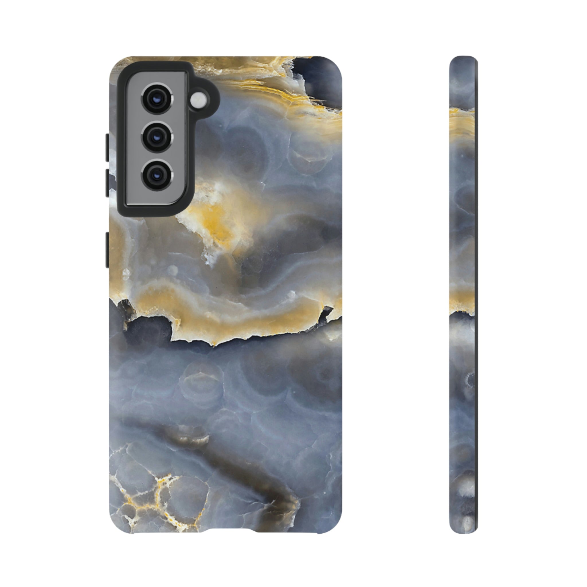 Marble Blue Gold Android Case (Protective) Samsung Galaxy S21 Matte Phone Case