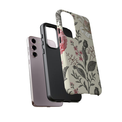 Poppy Pink Vintage Flower Samsung Case (Protective) Phone Case