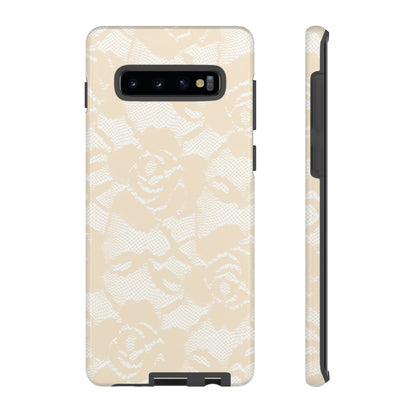 Ivory Rose Lace Gothic Flower Samsung Case (Protective) Samsung Galaxy S10 Plus Glossy Phone Case