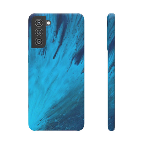 Light Blue Ink Art Android Case (Slim) Samsung Galaxy S21 Plus Glossy Phone Case