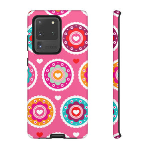 Retro Pink Red Flower Samsung Case (Protective) Samsung Galaxy S20 Ultra Matte Phone Case