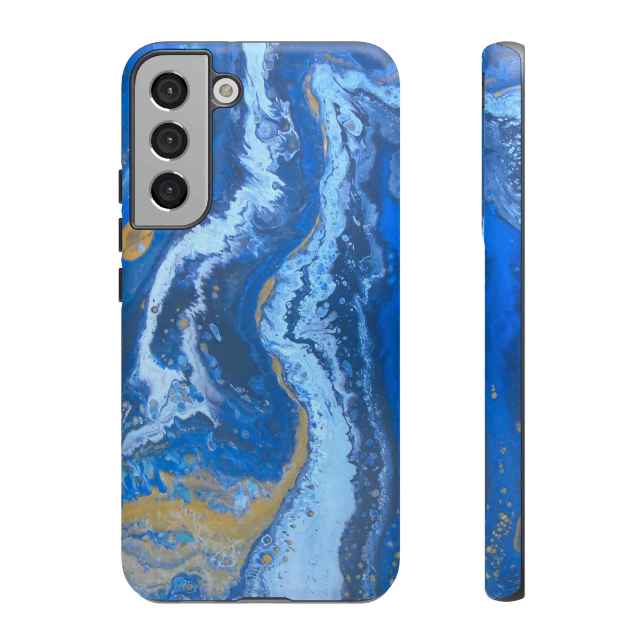 Acrylic Blue Gold Android Case (Protective) Samsung Galaxy S22 Plus Matte Phone Case