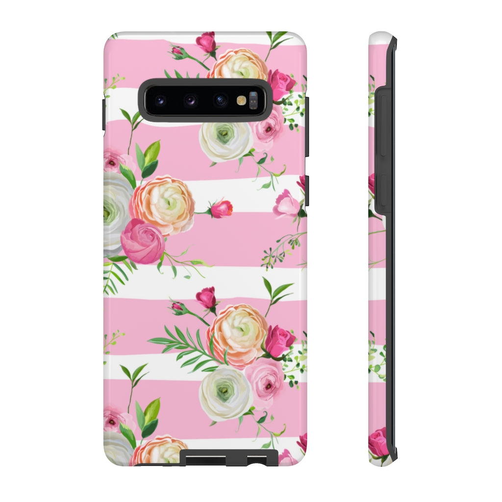 Pink Roses and Ranunculus Flowers Samsung Case (Protective) Samsung Galaxy S10 Plus Glossy Phone Case