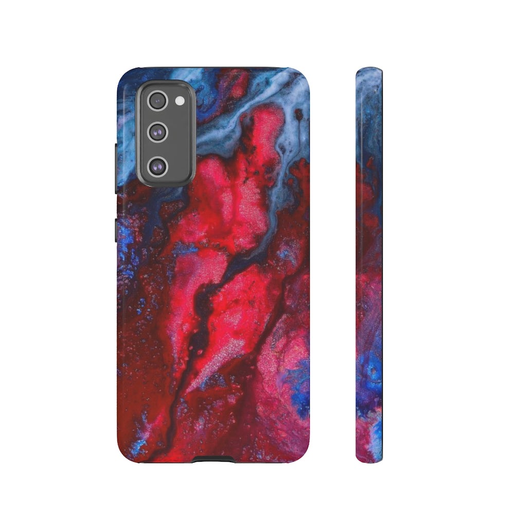 Neon Red Ink Art Android Case (Protective) Samsung S20 FE Glossy Phone Case