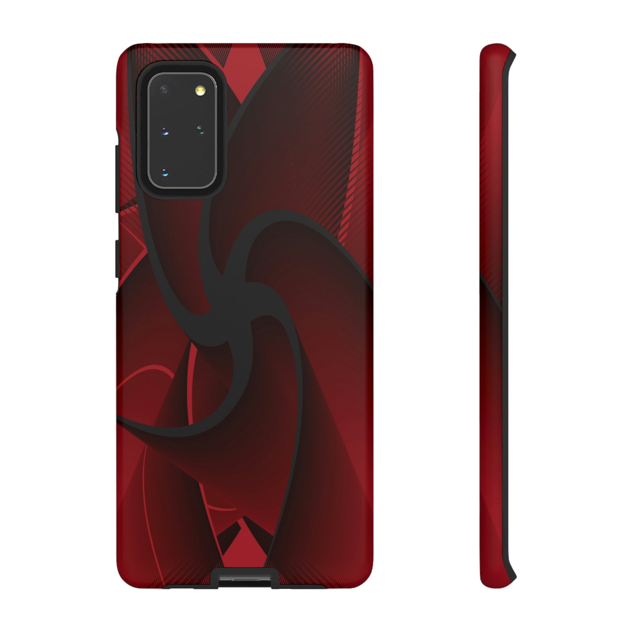 Red Liquid Spiral Android Case (Protective) Samsung Galaxy S20+ Matte Phone Case