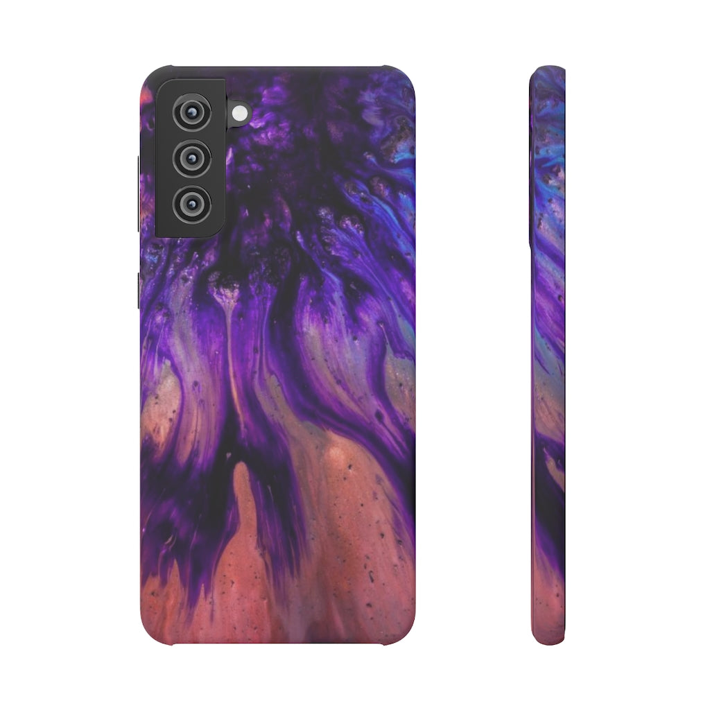 Purple Flow Ink Art Android Case (Slim) Samsung Galaxy S21 Plus Matte Phone Case