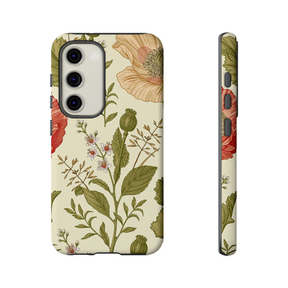 Poppy Red Vintage Flower Samsung Case (Protective) Samsung Galaxy S23 Matte Phone Case