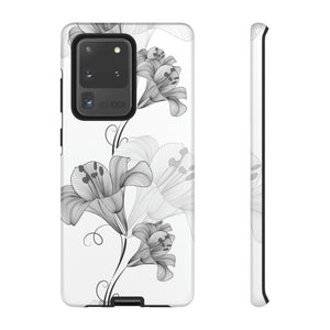 Lily Flower Monochrome Android Case (Protective) Samsung Galaxy S20 Ultra Glossy Phone Case