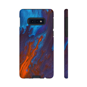 Orange Flame Ink Art Android Case (Protective) Samsung Galaxy S10E Glossy Phone Case