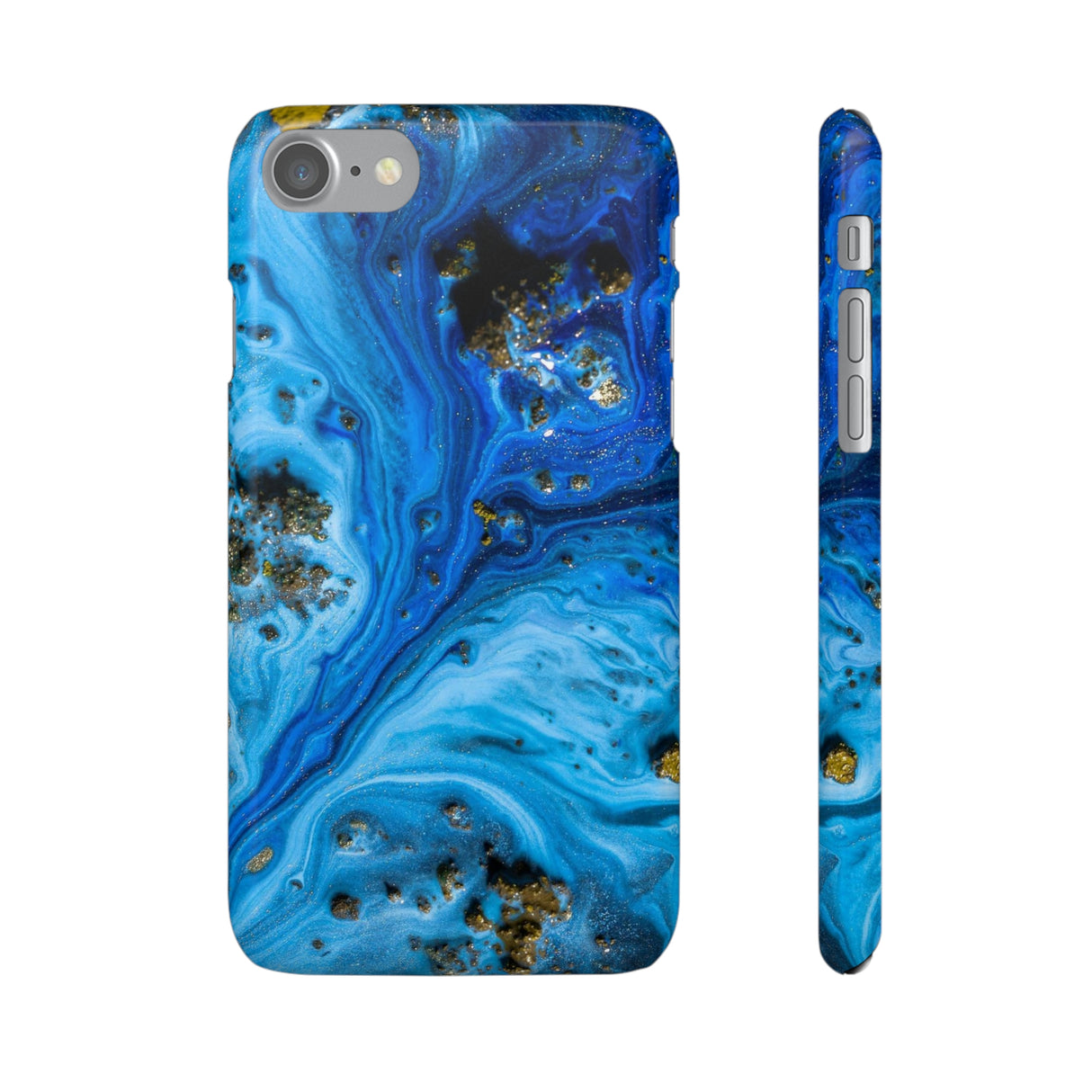 Blue Ice Melt Ink Art iPhone Case (Slim) iPhone 7 Glossy Phone Case