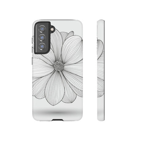 Black n White Dahlia Android Case (Protective) Samsung Galaxy S21 FE Matte Phone Case