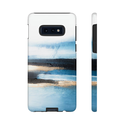 Abstract Blue Oil Painting Android Case (Protective) Samsung Galaxy S10E Glossy Phone Case